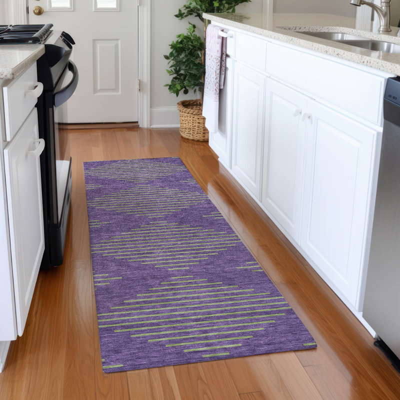 Premium Machine Washable Jahnke AMF1017 Geometric Rug, Runner 2'3" x 7'6"