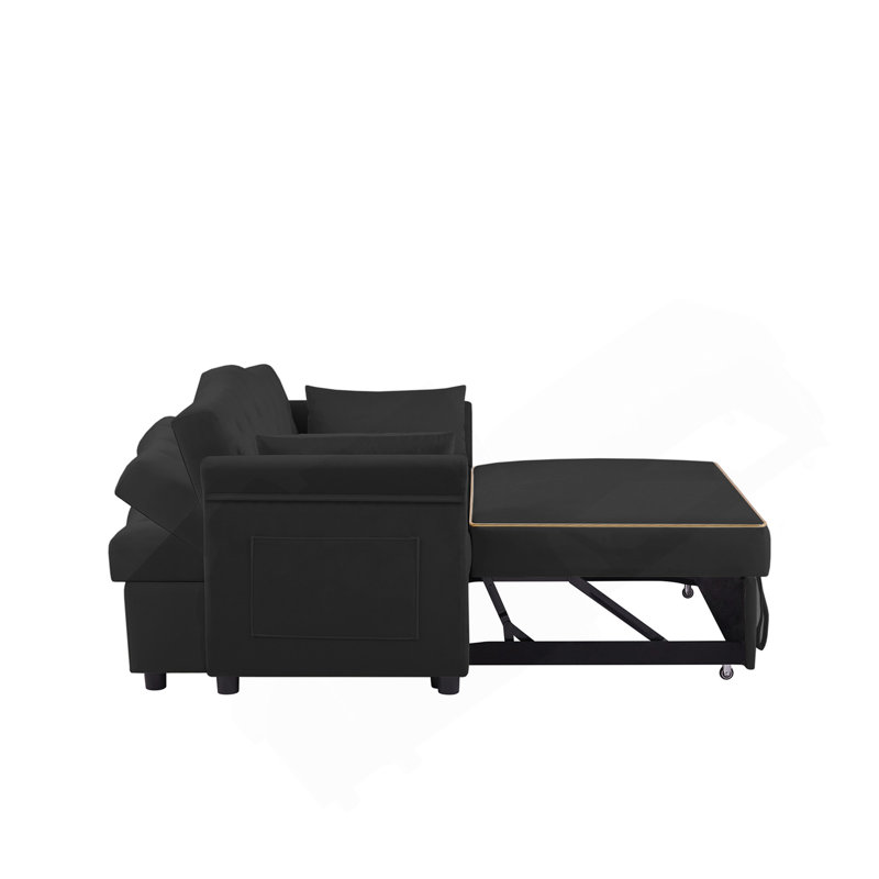 Black Velvet Sleeper Sofa Bed
