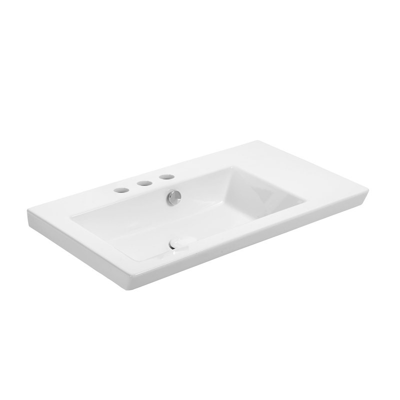 Joy 28" Wall Mount/Drop-In Bathroom Sink, 4" Centers