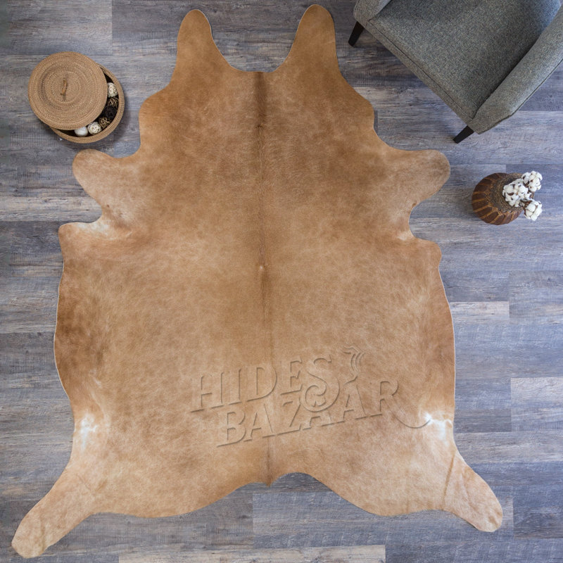 Foundry Select Brown Cowhide Rug, Premium Quality Genuine Leather Cow Hide, Area Rug (5x7 ft), Nouveauté 5 pi x 7 pi