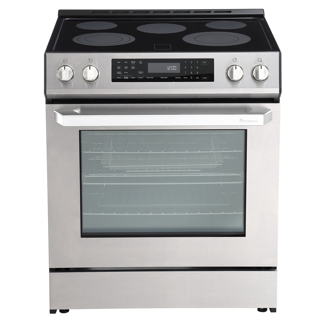 30 Inch Self-Cleaning Electric Range with AirFry and Glass Touch Controls in Stainless Steel Rangaire