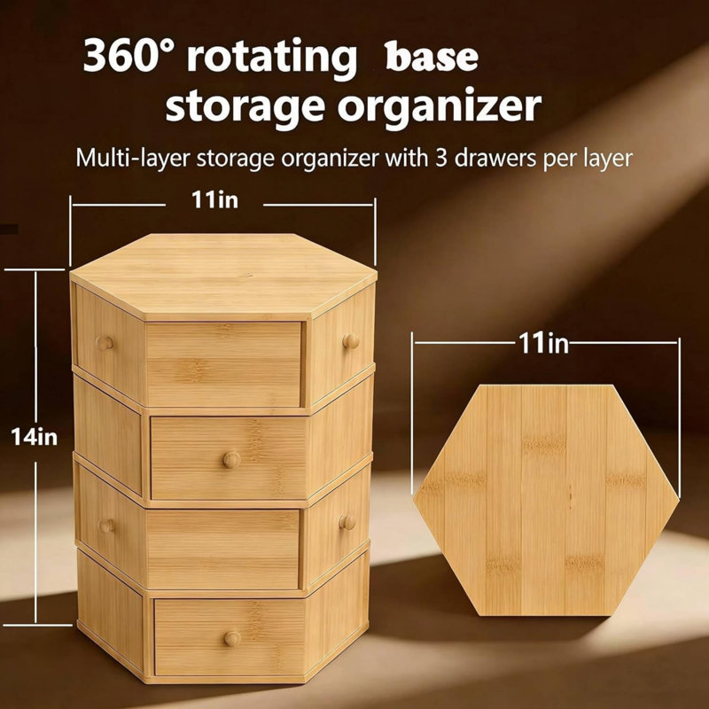 Bamboo Makeup Organiser