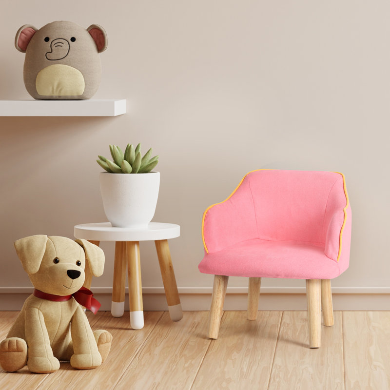 Chaise basse en bois avec dossier Home, Rose