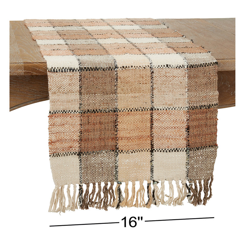 Checked 100% Cotton Table Runner