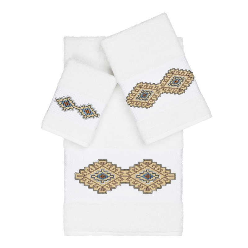 Gianna 3 Piece Turkish Cotton Towel Set, White