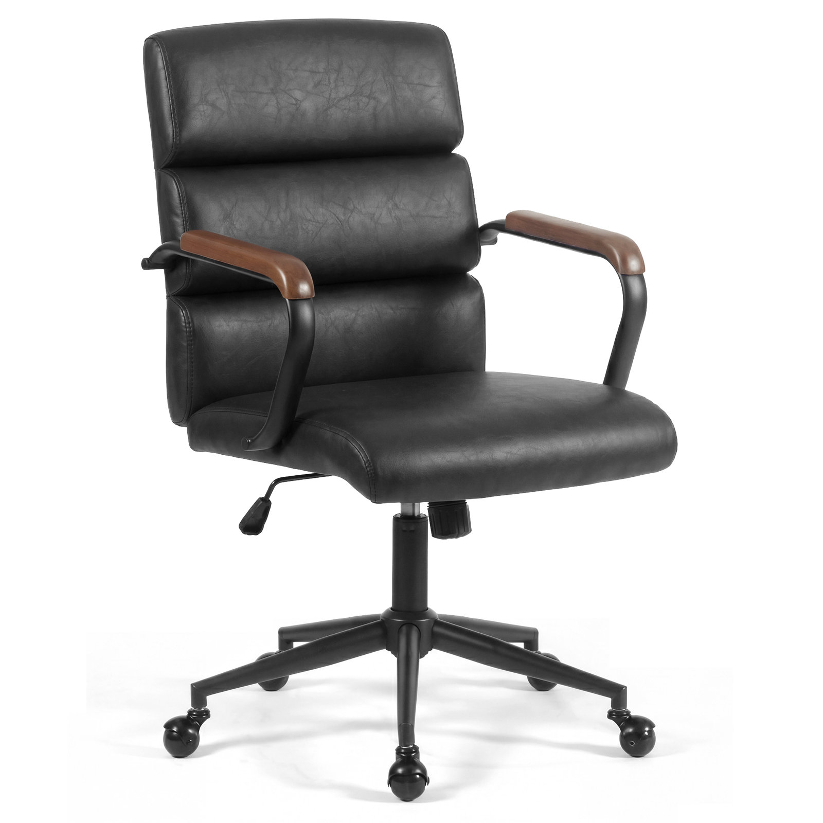 Ergonomic Mid-Back Office Chair, Black