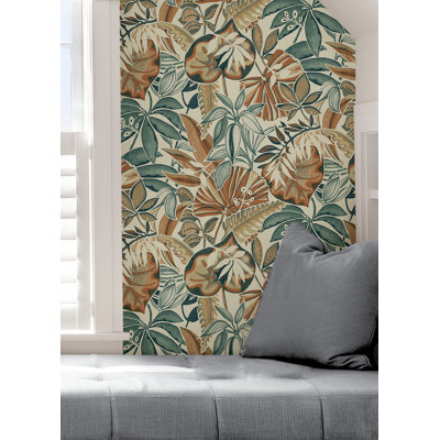 Papier peint auto-adhésif turquoise Feuilles