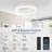  20" Modern White Flush Mount Ceiling Fan with Adjustable Led Light for Bedrooms & Small Spaces-377018252