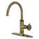 Kingston Brass Webb Single-Handle 1-Hole Deck Mount Kitchen Faucet with Knurled Handle and Brass Side Sprayer