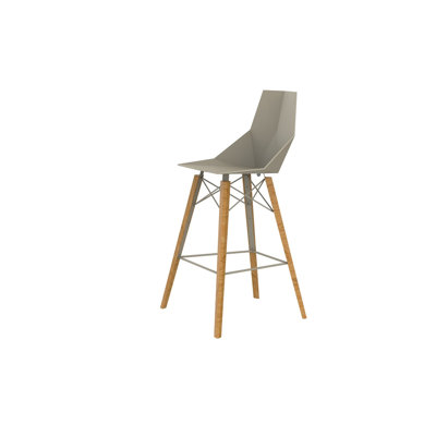 Faz Bar Stool with Solid Wood Frame
