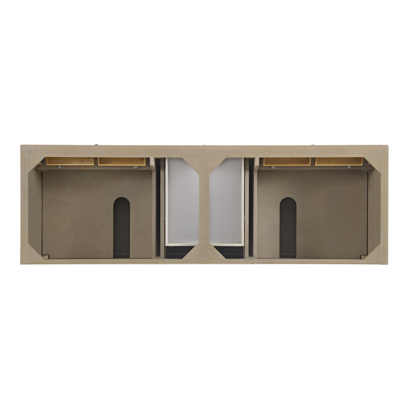 Lorelai 72'' W Double Bathroom Vanity Base, Whitewashed Oak
