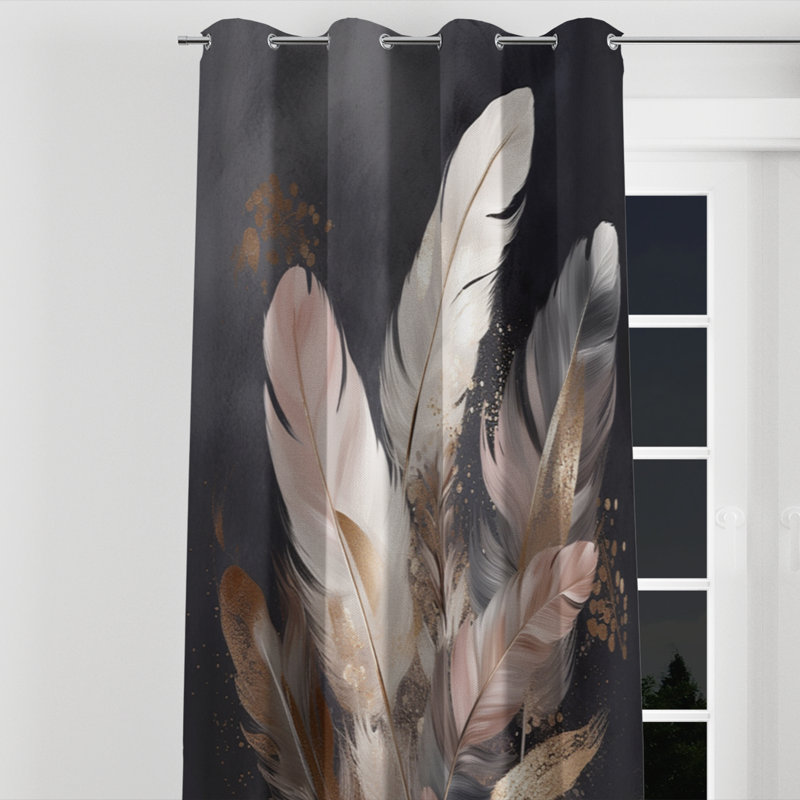 Anariah - Modern Velvet Grommet Curtain - Room Darkening - 1 panel, 52" W x 90" L, Silver Grommets