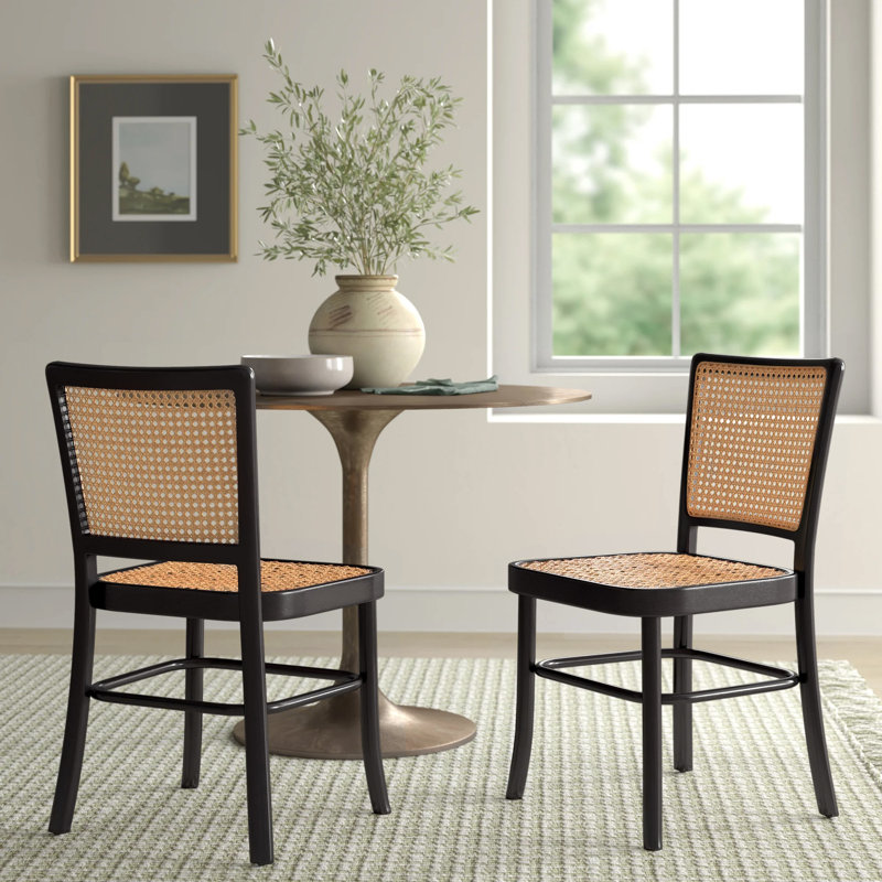 Chaise en bois massif Charlottesville, Noir