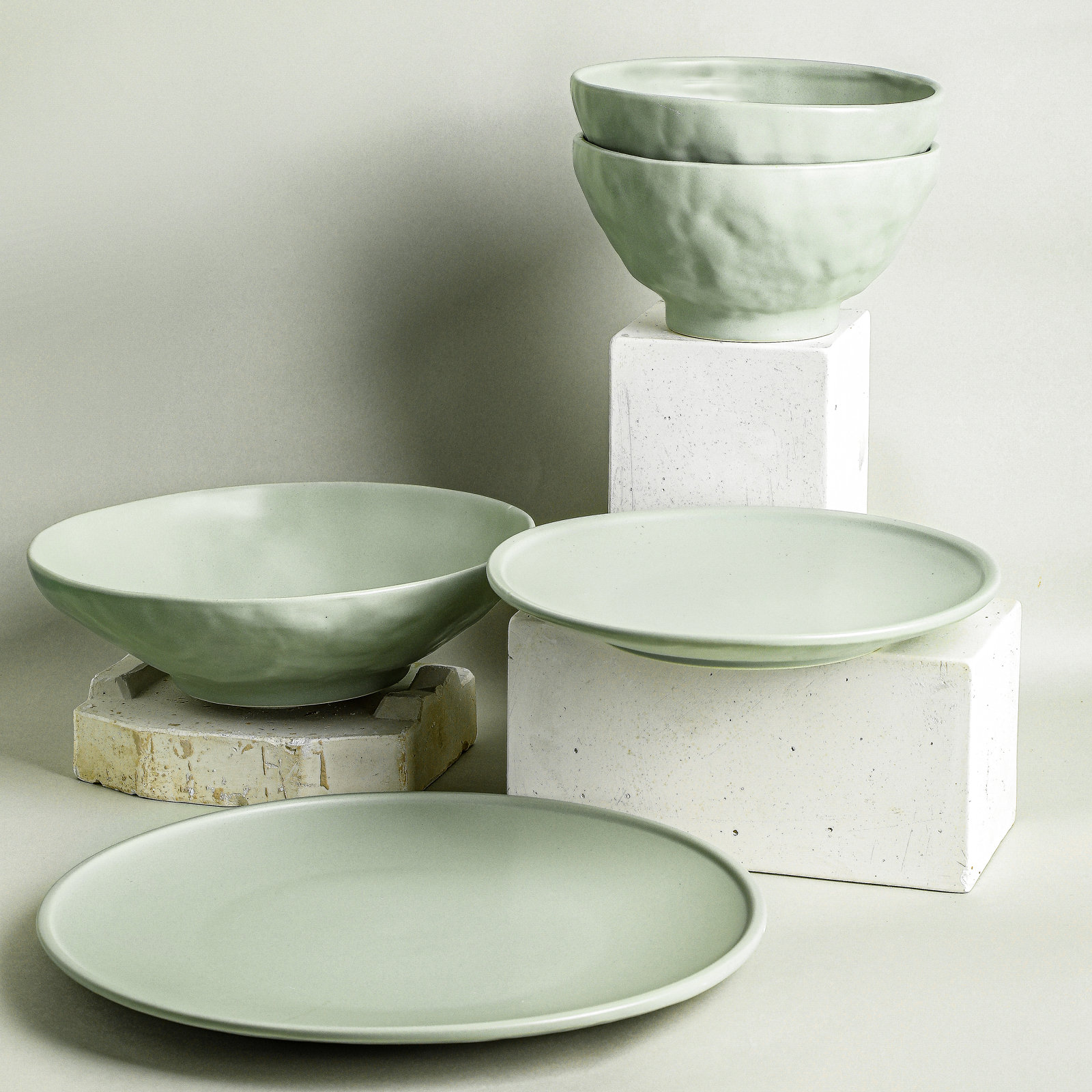 Dinnerware Set - Service for 4, Sage Gray