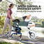 2 in 1 Foldable Rollator Walker for Seniors, Mobility Walker Wheelchair, All Terrain Wheels, Shock Absorber, Adjustable Handle, 150kg Capacity