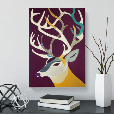 Gladstone Retro Art Deer - Wrapped Canvas