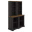 Armoire haute deux pièces, bibliothèque moderne avec tablettes de rangement, tablette ouverte autoportante avec dispositif anti-basculement-738403094