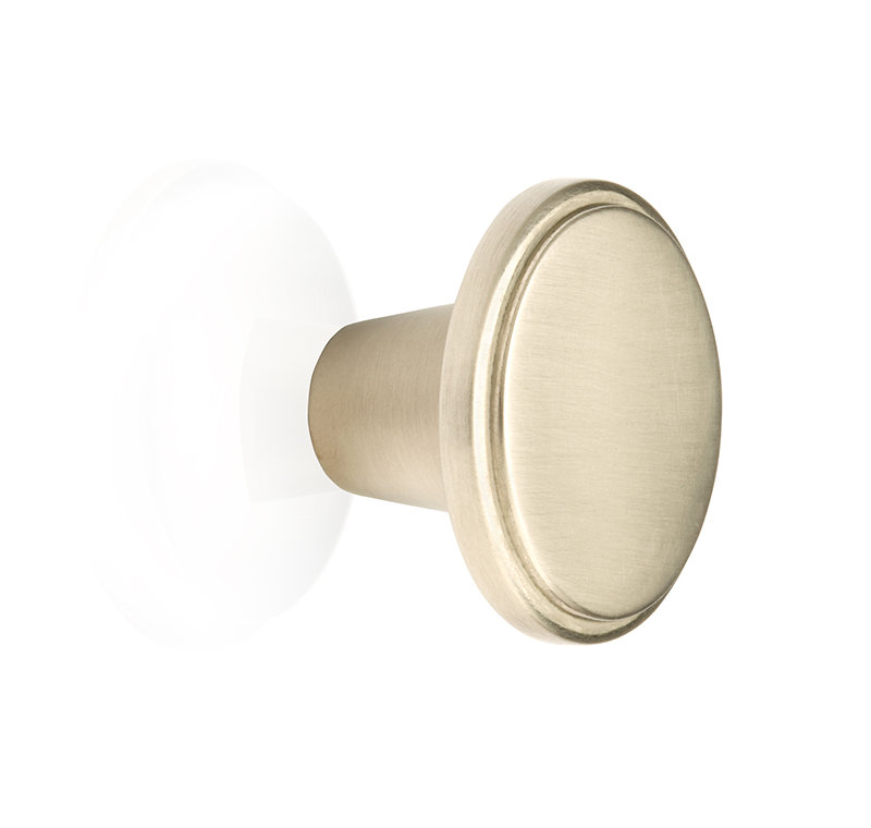 Poignée ronde Conwy, Nickel brossé, H 1,18 po x l 1,17 po x P 1,17 po