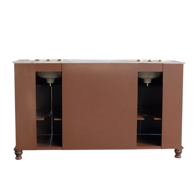 Ensemble de meuble-lavabo double 62 po Huseby, Noyer