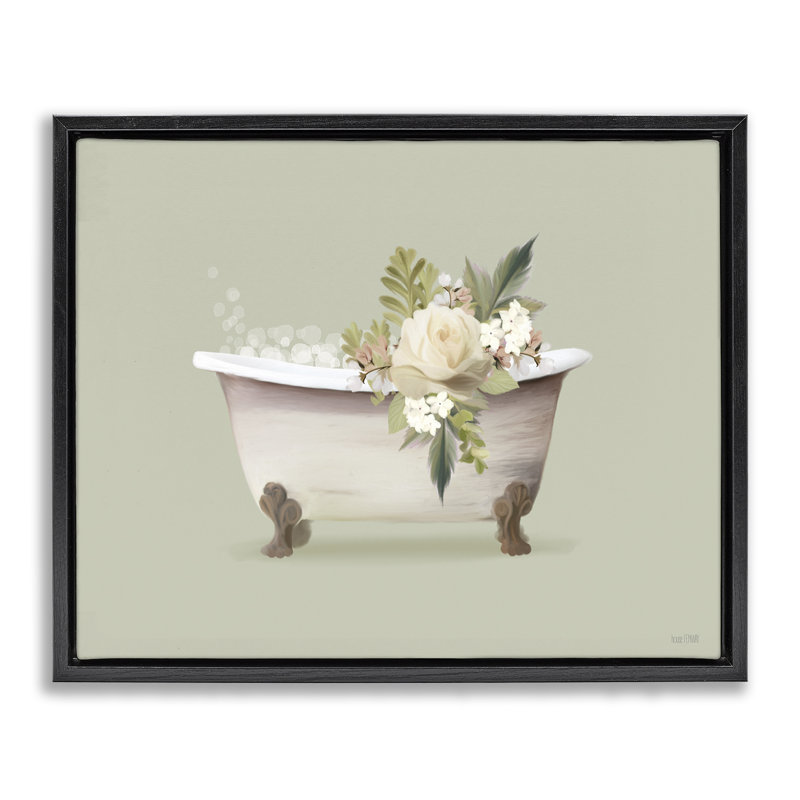  Art floral sur toile flottante avec encadrement floral par House Fenway, H 17 po x l 21 po, Cadre flottant noir de jais