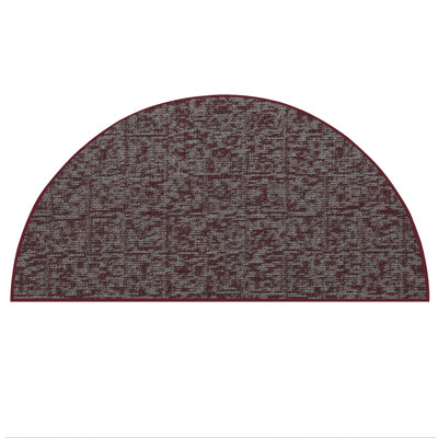 Elemental Accent Rug - Burgundy Distressed Geometrical Print