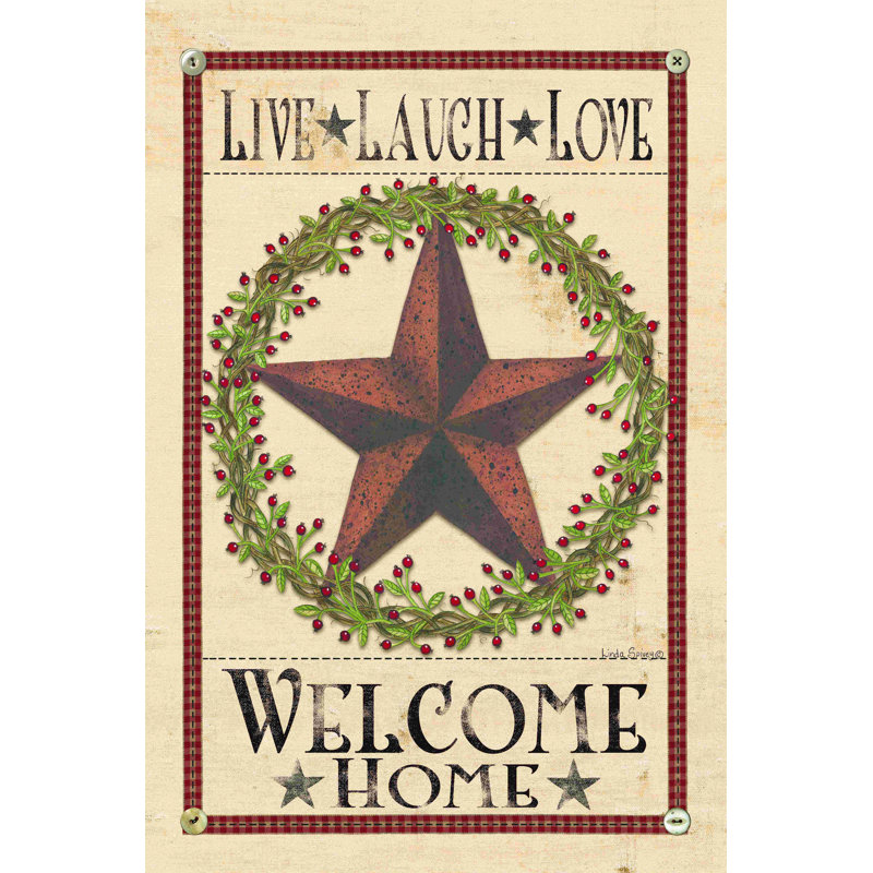 " Welcome Home Barn Star ", 12" H x 8" W, Maple Single Picture Framed Paper, Yes
