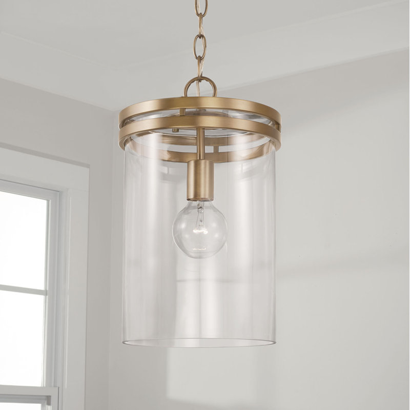 Luminaire suspendu cylindrique à 1 lumière Hippe, Laiton
