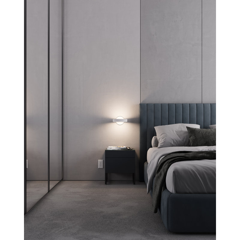 Guide Ring 1 - Light LED Armed Sconce, Satin White/Apricot