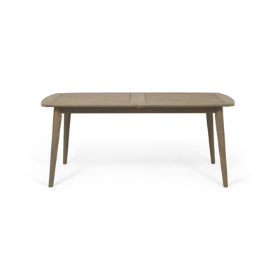 Table de salle à manger en bois, extensible, grise - pour l'extérieur