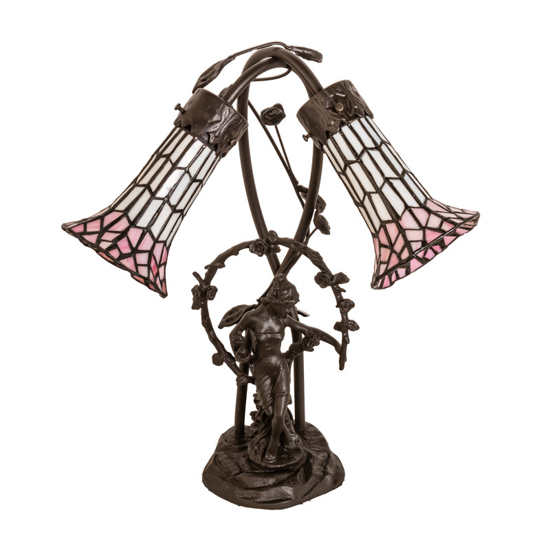Angelamaria Table Lamp, Pink/White
