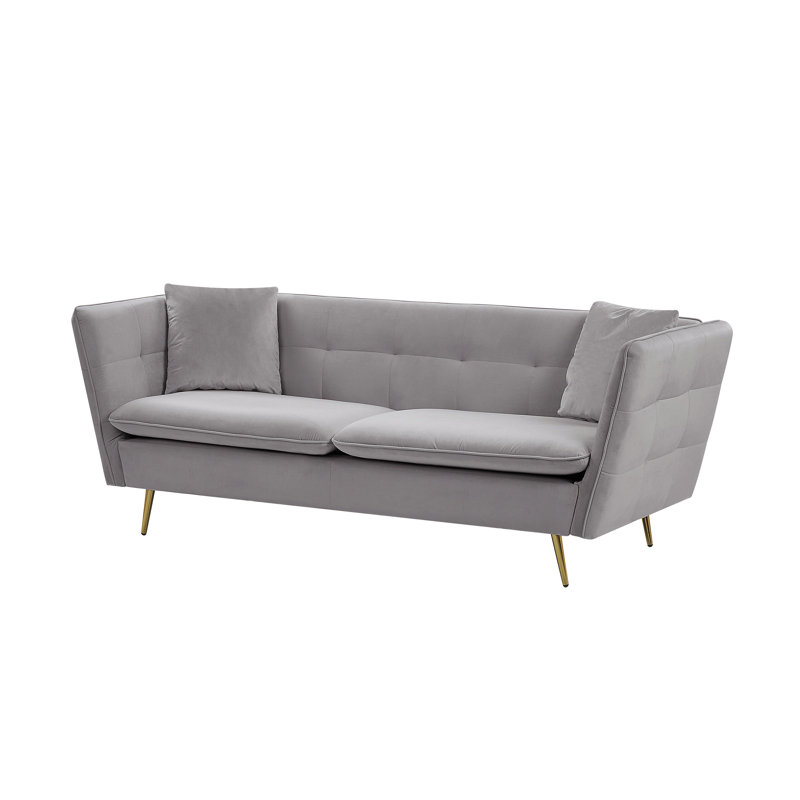 Baer Velvet Sofa, Grey
