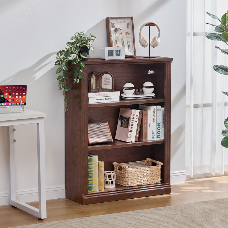 Ensemble de bibliothèque 43 po, Brun / Blanc, (3 Shelves) 43"H x 94.5"W x 11.9"D