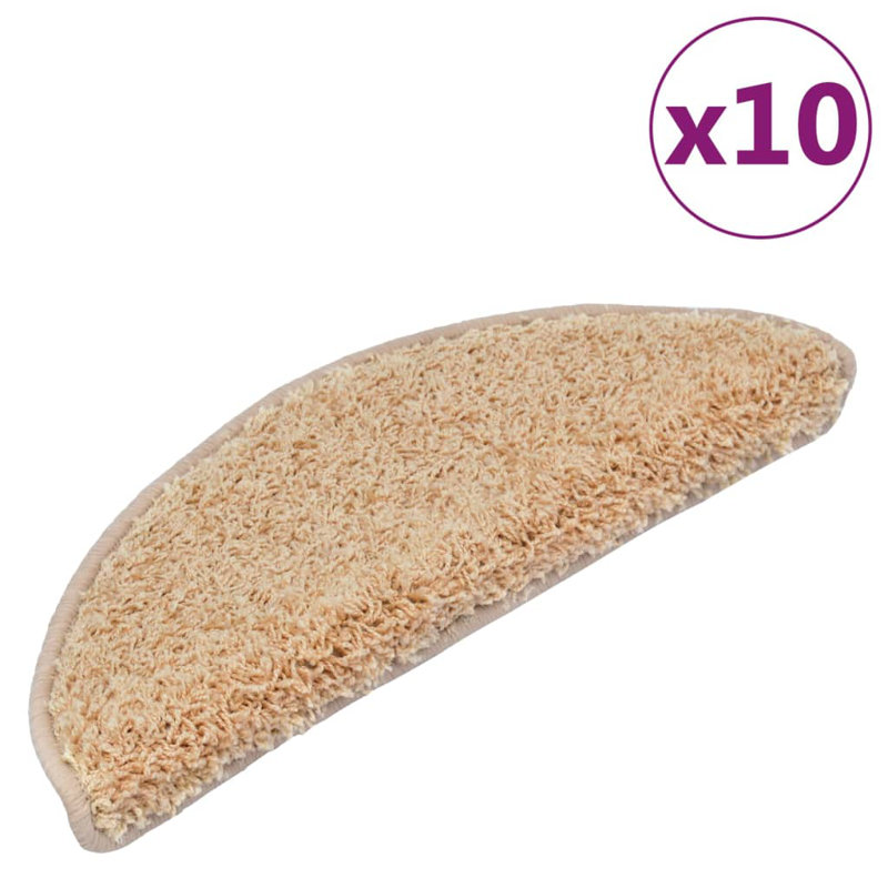 Stair Mats Cream, Semi-Circle 10.65cm x 25cm