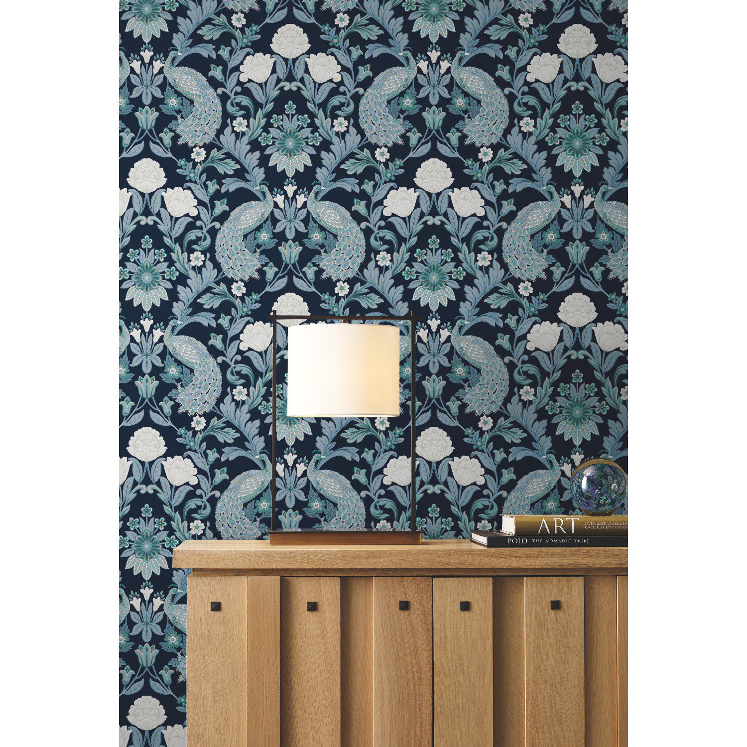 Harmony Floral Wallpaper, Navy
