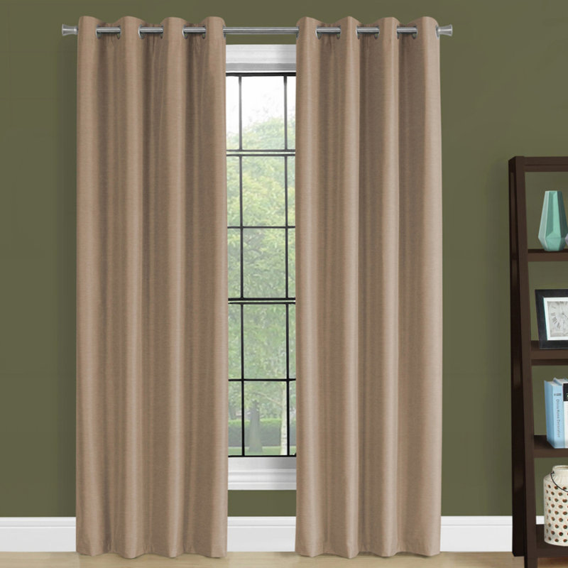 Ensemble de 2 panneaux de rideau occultant et isolant contemporain en polyester, œillets, pour salon, chambre à coucher et tringle de cuisine non inclus