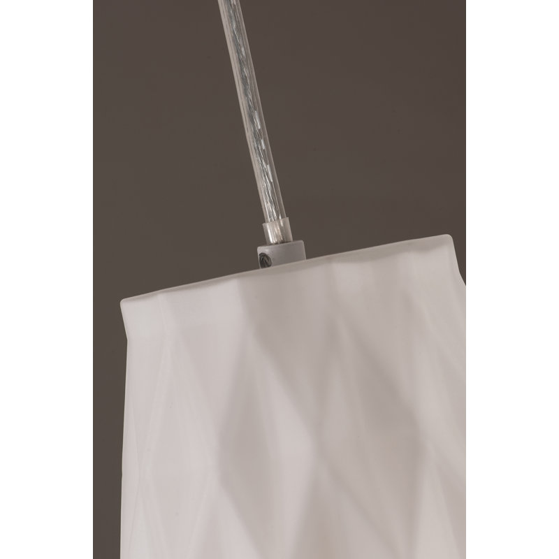 Luminaire suspendu triple Dhumma, base moyenne, l 120 V, Blanc à facettes