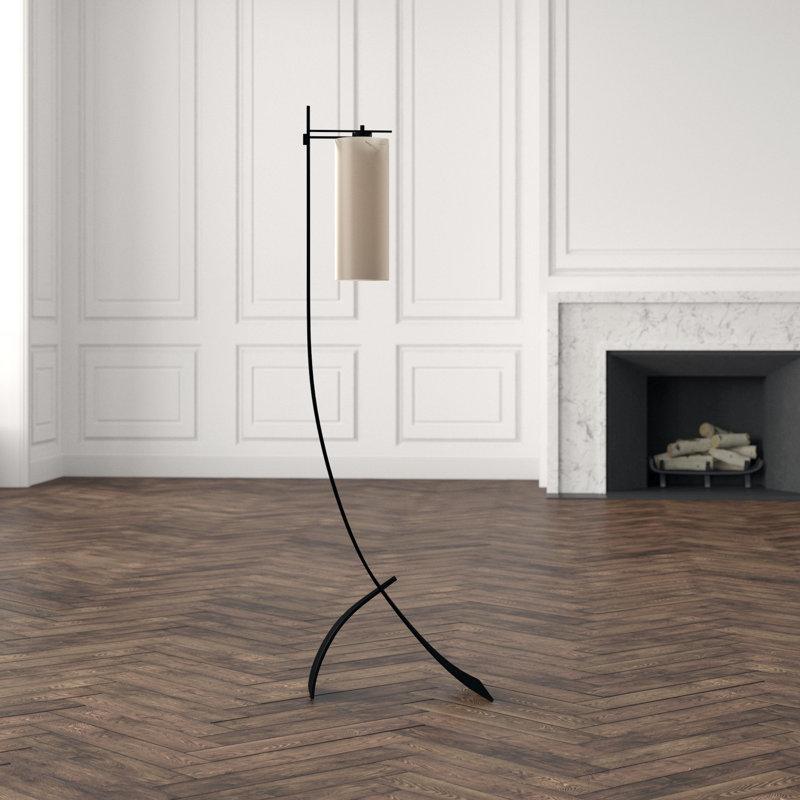 Stasis 58.5" H 100 W Novelty Floor Lamp, Opal, Black