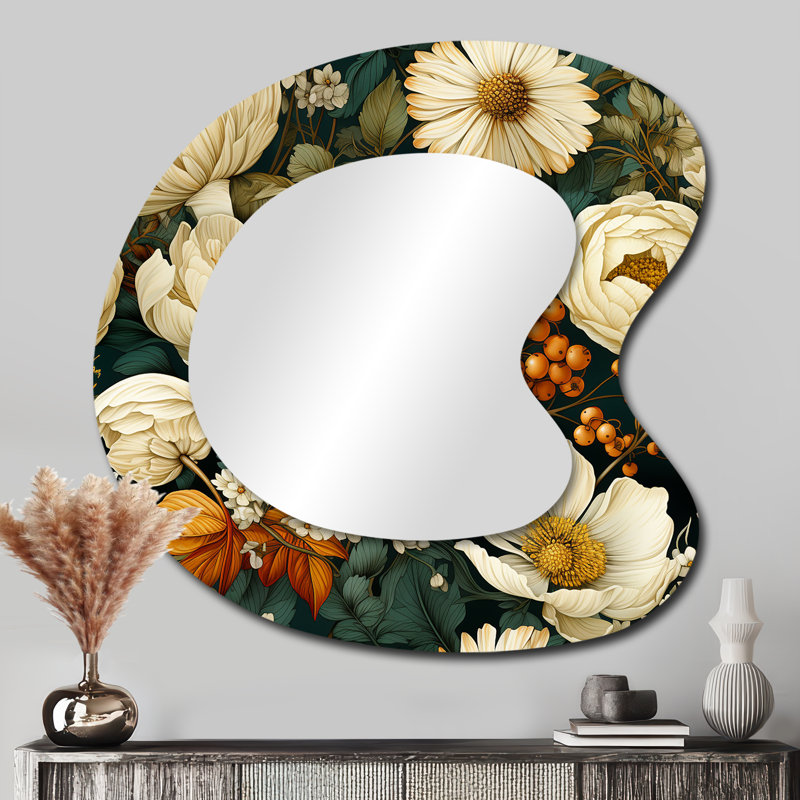 Miroir mural asymétrique traditionnel, 33 po x 33 po