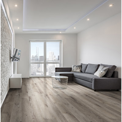 Plancher de vinyle de luxe en frêne brossé 7 po x 48 po 2,5 mm 20 po