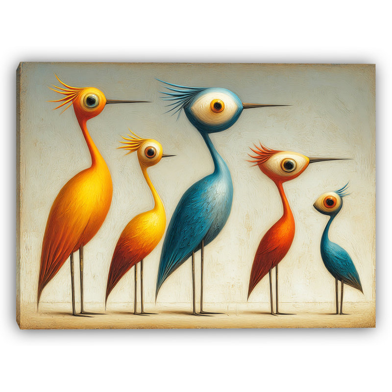 Oiseaux d’expression - Hérons accrocheurs surréels, H 36 po x l 48 po