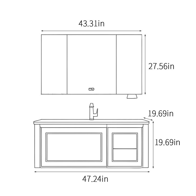 Armoire de salle de bain de style français moderne
