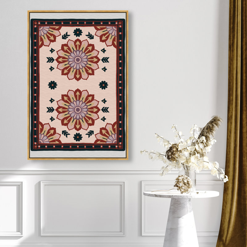 Midnight Damask Canvas Floral & Botanical Print by Oliver Gal, Black Frame, 10 x 15, 37"H x 25"W, Gold Floater Frame