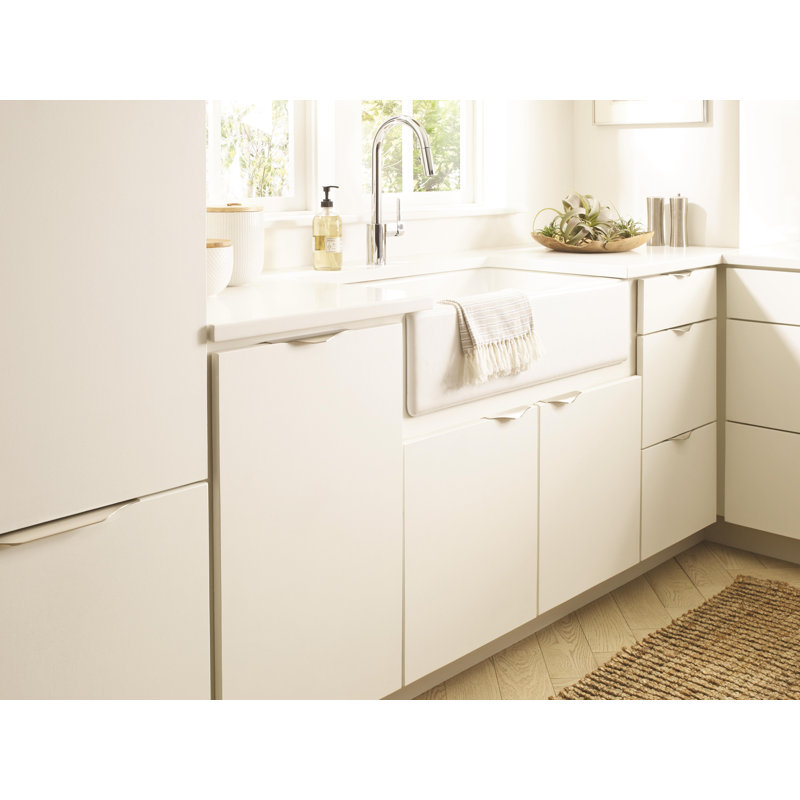 Aloft 4-3/16 inch (106mm) Center-to-Center Satin Nickel Cabinet Edge Pull, Satin Nickel, 4.18"
