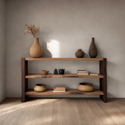 Retro Minimalist Solid Wood Console Table