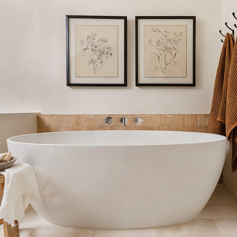Robinet de baignoire mural moderne en acier inoxydable à 3 trous avec cartouche en laiton, filet NPT, Brushed Nickel