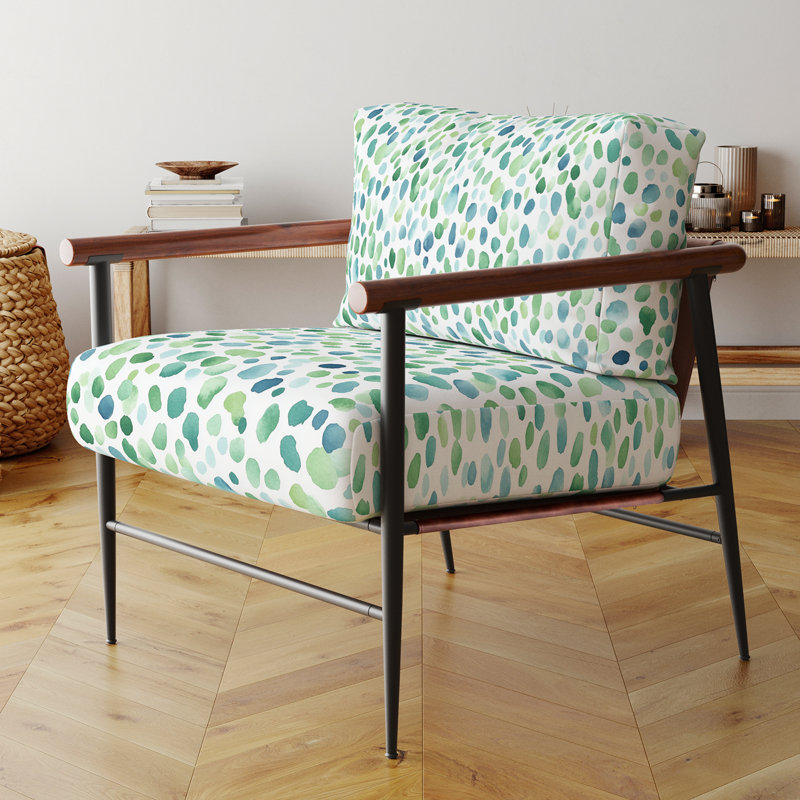 Chaise rembourrée Modern, Accoudoirs ronds