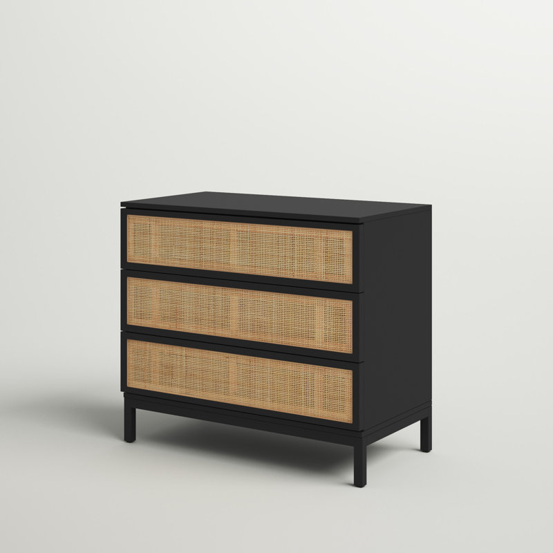 Commode 3 tiroirs Prudhoe, Noir