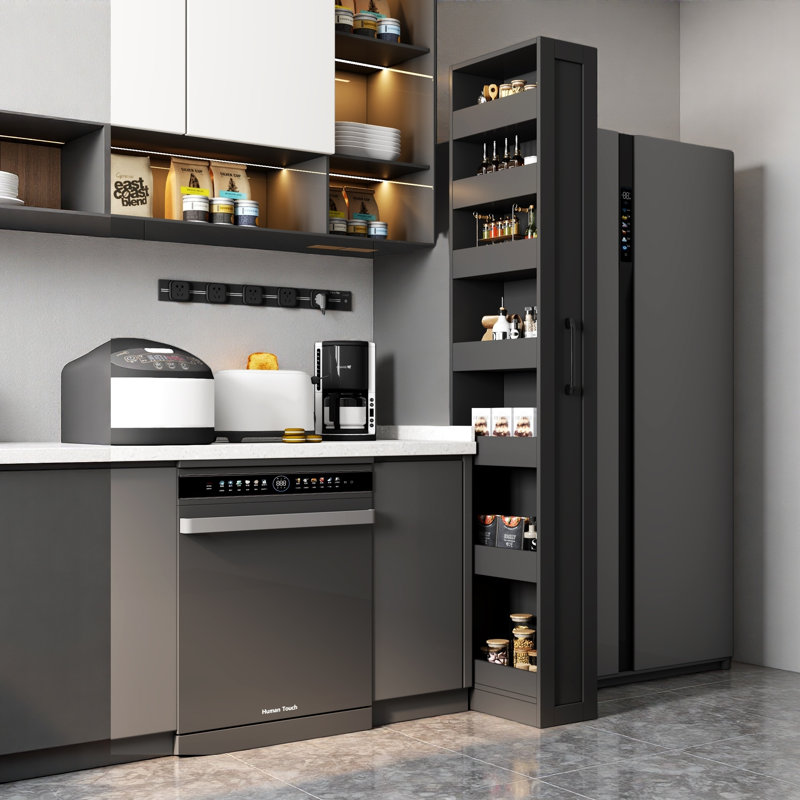 Étagère ouverte 7 côtés multi-fonctions avec rangement à un seul niveau pour la cuisine, le salon et les espaces étroits