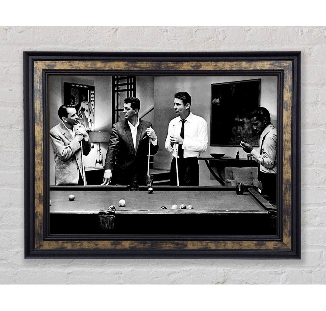 The Rat Pack 4 Playing Pool - Bilderrahmen Kunstdrucke