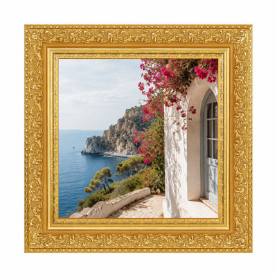 Vintage Picture Frame Ornate Gold Finish Wide Molding Wall Tabletop Display